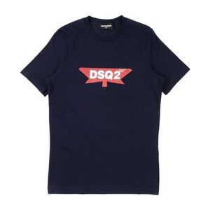New Dsquared2 Navy Blue Maple Leaf Tshirt